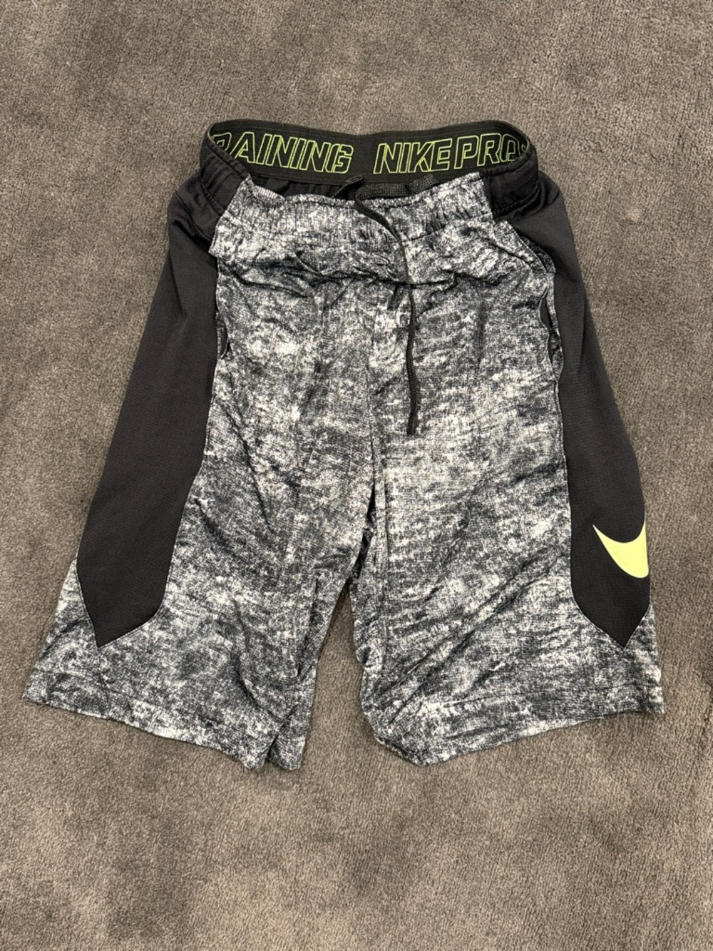 Nike Men’s Dryfit Shorts with Yellow Swoosh